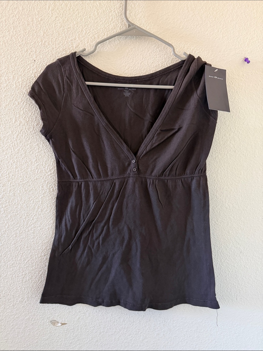 Brandy melville dark brown babydoll top